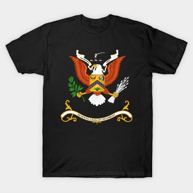 Regimental Colors - 7th Cavalry Regiment  wo Background X 300 T-Shirt by twix123844